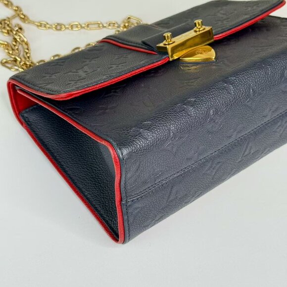 Louis Vuitton Empreinte Crossbody Bag Navy Blue with Red Trim & Gold Hardware - Picture 6 of 8